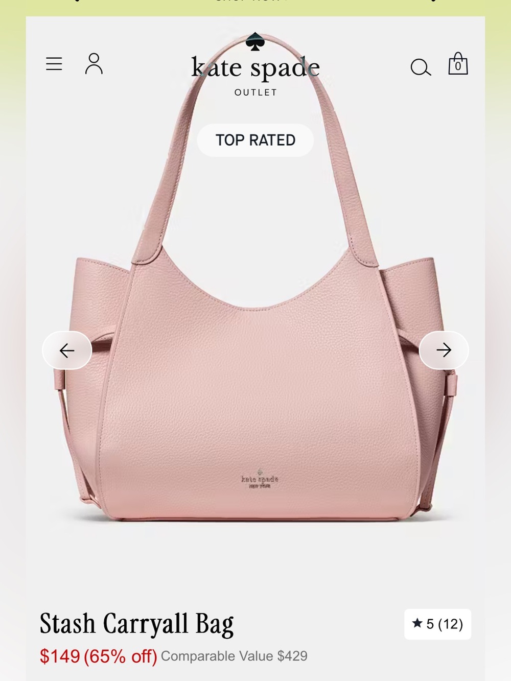 kate spade stash Pebbled Leather Shoulder Bag - Blush